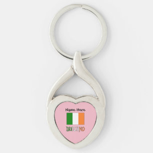 アイルランドとアイルランド国旗のカスタマイズ キーホルダー