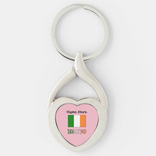 アイルランドとアイルランド国旗のカスタマイズ キーホルダー (正面)