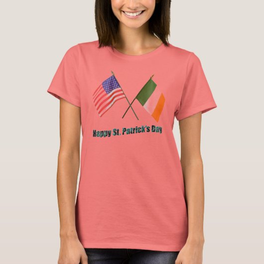 アイルランドとアメリカの国旗 Tシャツ (正面)