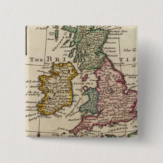 アイルランドとイギリスの素晴らし一般地図 缶バッジ (正面)