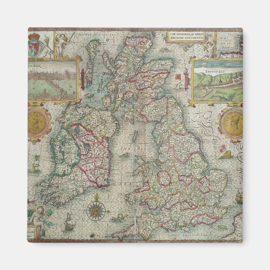 アイルランドとイギリス素晴らし国の地図 マグネット (正面)