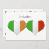 アイルランドとイタリアのハートフラグ招待状 招待状 (正面/裏面)