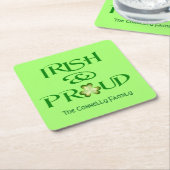 アイルランドとシャム誇りを持ったロックパーソナライズされた スクエアペーパーコースター (アングル)