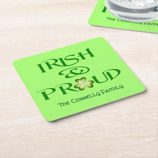 アイルランドとシャム誇りを持ったロックパーソナライズされた スクエアペーパーコースター (アングル)