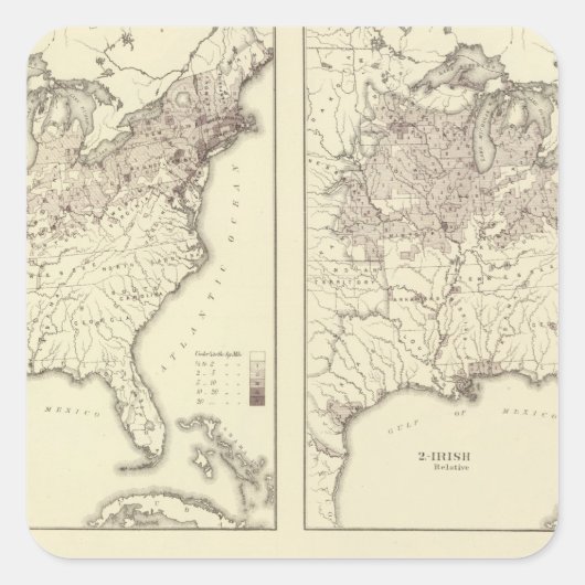 アイルランドとドイツの人口1870年 スクエアシール (正面)