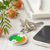アイルランドと4つのリーフクローバー、アイルランド国旗/スポーツファン キーホルダー (側面)