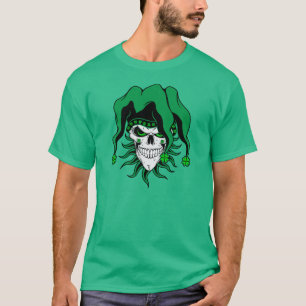 アイルランドのこっけい者のスカル Tシャツ