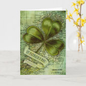 アイルランドのためのシャムロック カード (黄色い花)