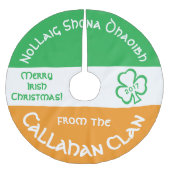 アイルランドのアイルランドのゲール語のクリスマスグリーティング国旗 ブラッシュドポリエステルツリースカート (正面)