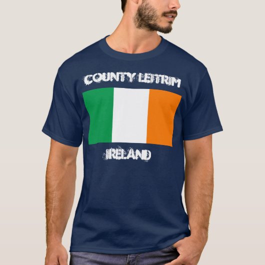 アイルランドのアイルランドのCounty Leitrim国旗 Tシャツ (正面)