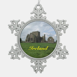 アイルランドのアイルランド人のHoreの大修道院のクリスマスのオーナメント スノーフレークピューターオーナメント