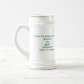 アイルランドのアクセントのおもしろい ビールジョッキ (左)