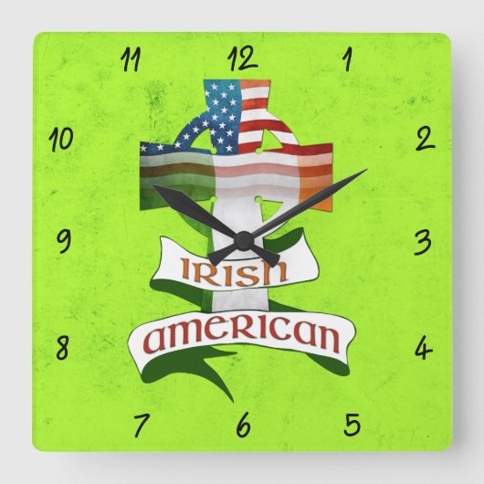 アイルランドのアメリカのケルト十字の正方形の時計 スクエア壁時計 (正面)