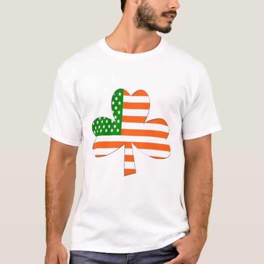 アイルランドのアメリカのシャムロック(緑、白い、及びオレンジ) Tシャツ (正面)