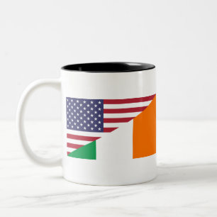アイルランドのアメリカのプライド米国アイルランドの旗 ツートーンマグカップ