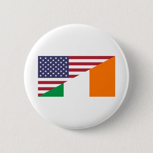 アイルランドのアメリカのプライド米国アイルランドの旗 缶バッジ (正面)