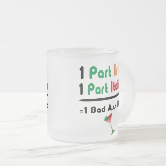 アイルランドのイタリアンでおもしろいな曇らされた飲むガラス フロストグラスマグカップ (正面右)