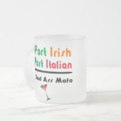 アイルランドのイタリアンでおもしろいな曇らされた飲むガラス フロストグラスマグカップ (正面左)