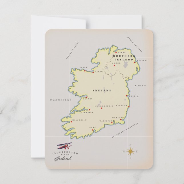 アイルランドのイラスト地図 (裏面)