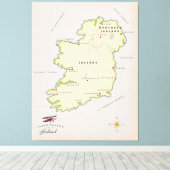 アイルランドのイラスト地図 キャンバスプリント (インサイチュ (ウッドフロア))