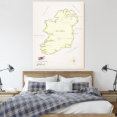 アイルランドのイラスト地図 キャンバスプリント (インサイチュ (寝室))