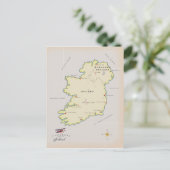 アイルランドのイラスト地図 ポストカード (スタンド正面)