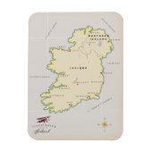 アイルランドのイラスト地図 マグネット (縦)