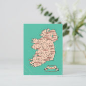 アイルランドのイラスト旅行地図 インビテーションポストカード (スタンド正面)