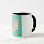 アイルランドのイラスト旅行地図 マグカップ (正面右)