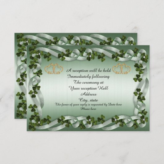 アイルランドのウェディングレセプションカード 招待状 (正面/裏面)