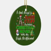 アイルランドのウルフハウンドのクリスマス映画 セラミックオーナメント (右)