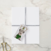 アイルランドのウルフハウンド犬で〔雄ジカの〕枝角クリスマス ギフトタグ (より糸付き)