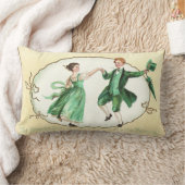 アイルランドのカップルの踊りのヴィンテージのセントパトリックの日 ランバークッション (ブランケット)