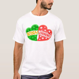 アイルランドのカナダ人のセントパトリックの日のハートのTシャツ Tシャツ