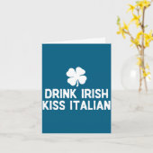アイルランドのキス イタリアン セントパトリックデー 面白 カード (黄色い花)