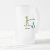 アイルランドのキス、シャムロックの願い フロストグラスビールジョッキ (正面右)