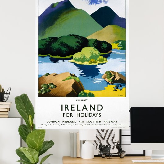 アイルランドのキラーニー・ヴィンテージ旅行社のポスターが復活 ポスター (ホームオフィス)