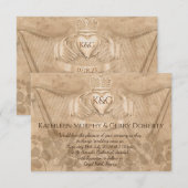 アイルランドのクラダリング シャムロック & ハープの伝統的なデザイン 招待状 (正面/裏面)