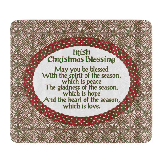 アイルランドのクリスマスの天恵、赤い緑のケルト族の休日 カッティングボード (正面)