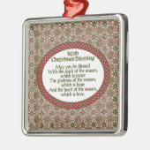 アイルランドのクリスマスの天恵、赤い緑のケルト族の休日 メタルオーナメント (左)