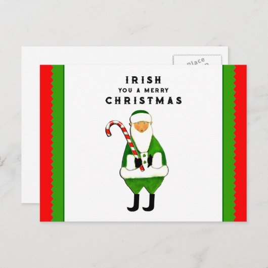 アイルランドのクリスマスの挨拶 シーズンポストカード (正面/裏面)