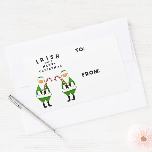 アイルランドのクリスマスギフトタグ 長方形シール (封筒)