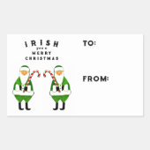 アイルランドのクリスマスギフトタグ 長方形シール (正面)