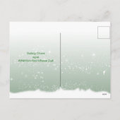 アイルランドのクリスマス、雪の多い緑のモミの木 シーズンポストカード (裏面)