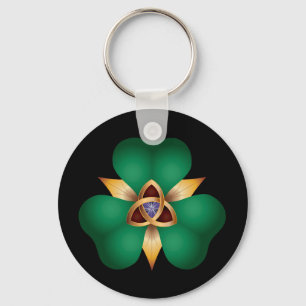 アイルランドのクローバーおよび三位一体の結び目のチャームKeychain キーホルダー