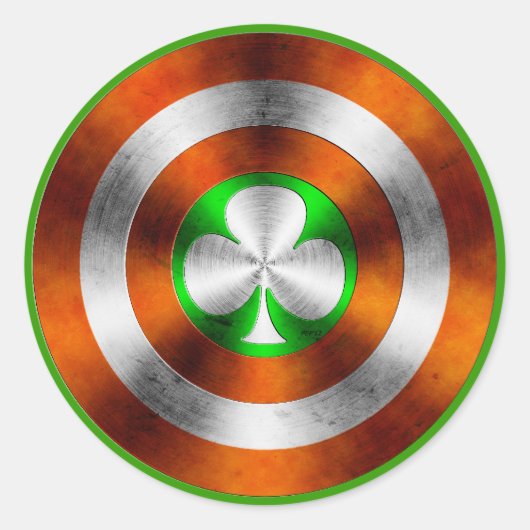 アイルランドのクローバー ラウンドシール (正面)