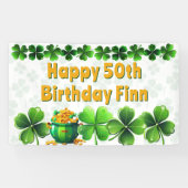 アイルランドのクローバー 大人の誕生日パーティーバナー 横断幕 (横)