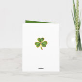 アイルランドのクローバー 緑 白 ストライプ 結婚式 感謝 (裏面)