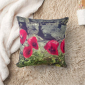 アイルランドのケシおよび石塀 クッション (ブランケット)