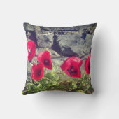 アイルランドのケシおよび石塀 クッション (裏面)